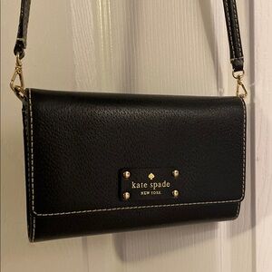 Kate Spade Black Crossbody Bag with Gold Accents